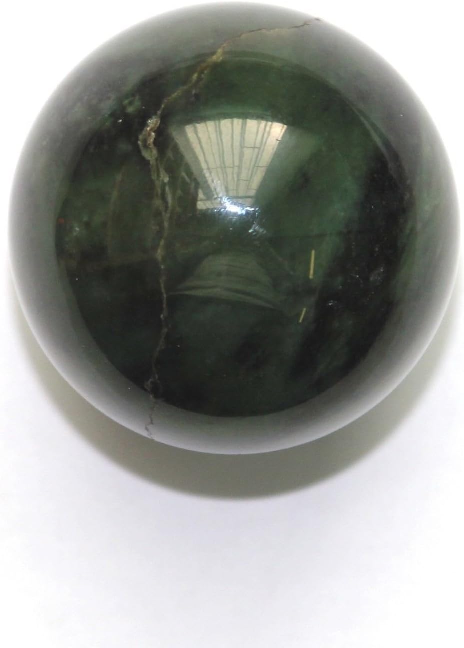 Shungite Club Jade, Nephrite Stone Sphere 41 mm