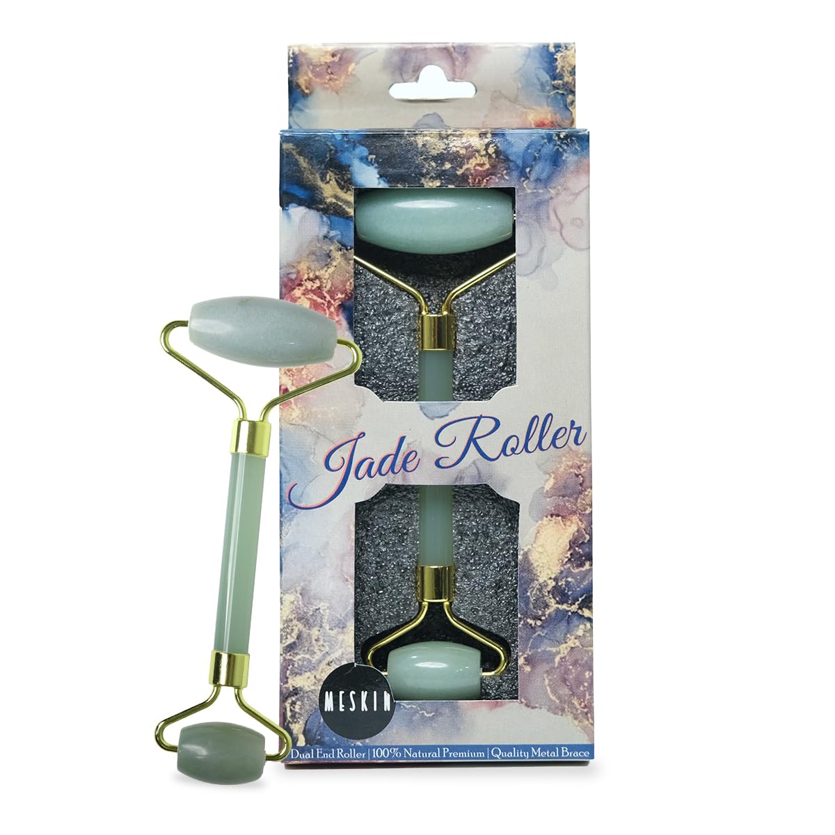 Meskin Feng Jade Green Jade Roller Face Roller Massage Tool Natural Stone for Facial Massage & Daily Skincare Routine Best Anti-Aging & Relaxation Face Roller (B0D7HGJKYD) Amazon Price History, Amazon Price Tracker