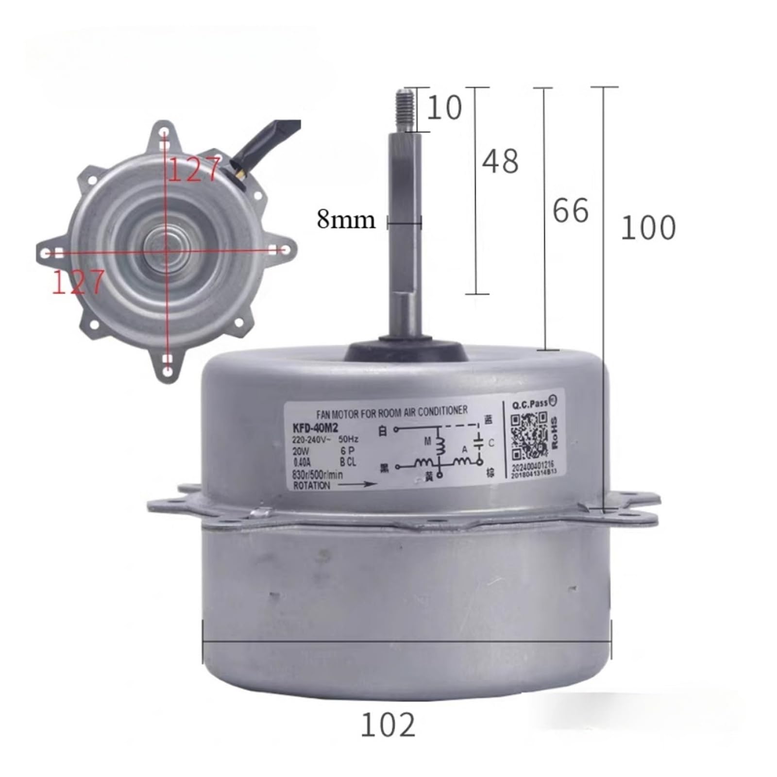 Motor De Ventilador De Unidad Exterior De Aire Acondicionado, Compatible Con Haier, KFD-40M2 20W 6P 50Hz 220-240V, Piezas De Acondicionamiento