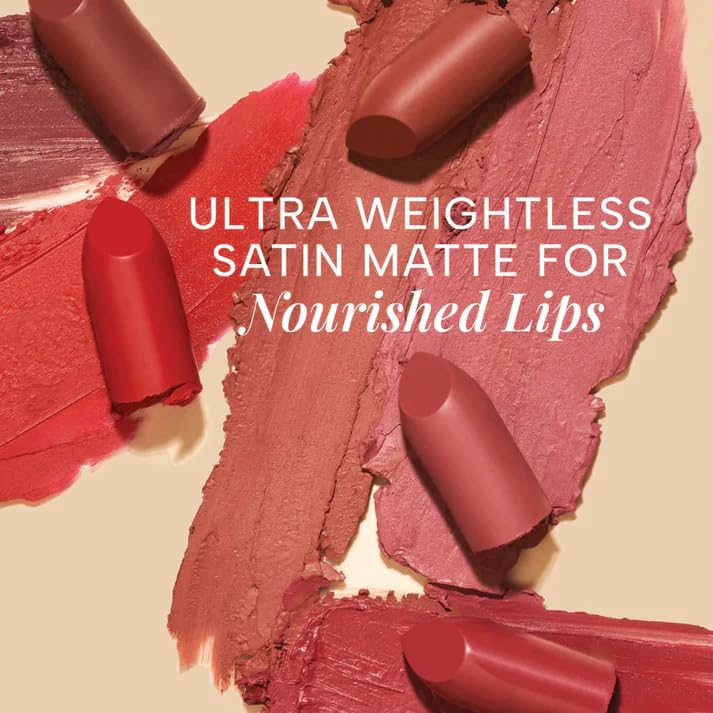 Image of RAS Luxury Oils Lumiere Satin Matte Lipstick | 8-Hr long stay Creamy Matte, Non-Drying, Lightweight & Pigmented | Natural infusion of Argan & Avocado | Vegan, Cruelty-Free