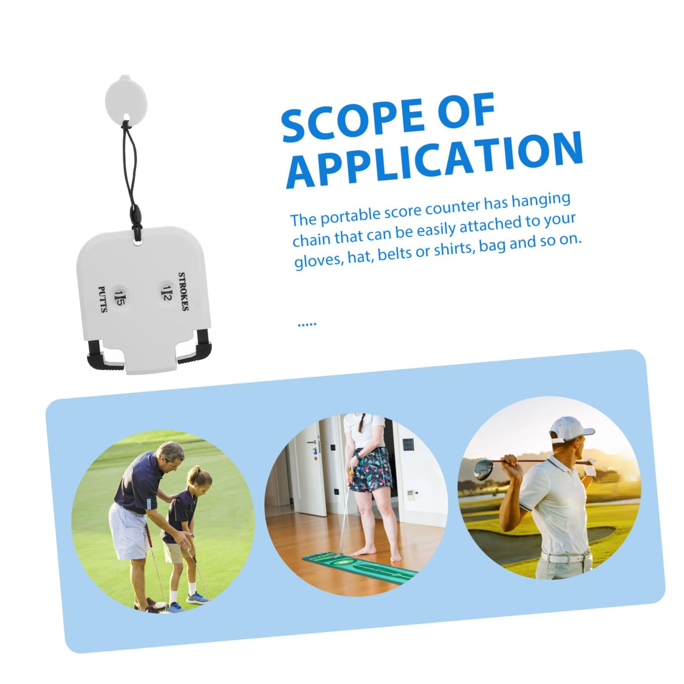 BESPORTBLE anotador de Golf Contador de Golpes de Golf Contador clicker de Dispositivo de puntuación para istas de Puntos de Dispositivo de puntuación de