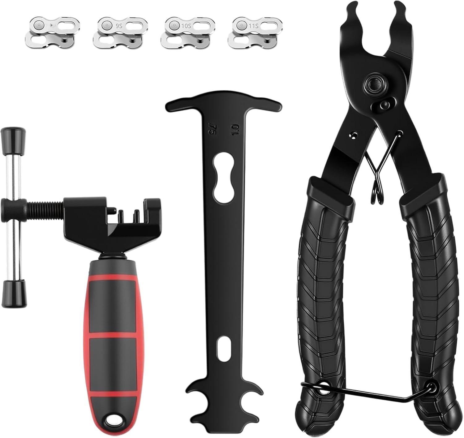 Smagliacatena Bici Professionale con Tagliacatena Attrezzo per Catena Bici, Pinza Catena Bici, Catena Usura Misurazione per 6-12S, Rottura Rapida Precisa della Catena