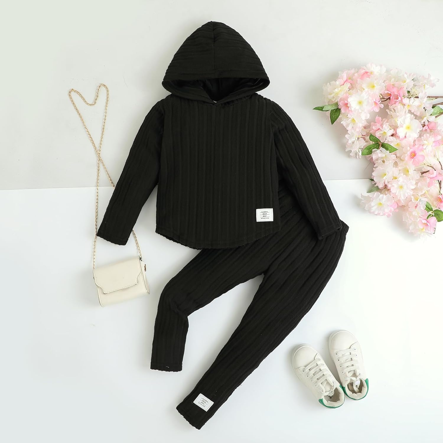 Toddler Girl Fall Clothes Set Warm Sweatshirt Pants Long Sleeve Sweatsuits Winter Hooded Pullover Outfits - Image 5