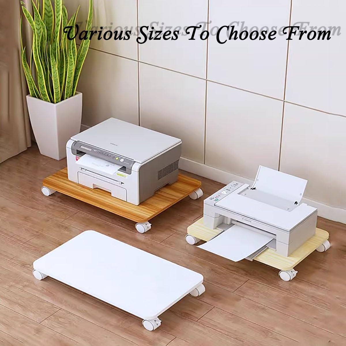 Soporte De Impresora 3 Armarios Carrito De Impresora Multifuncional De Pie  Con Ruedas De Almacenamiento En, image size:1200x1200