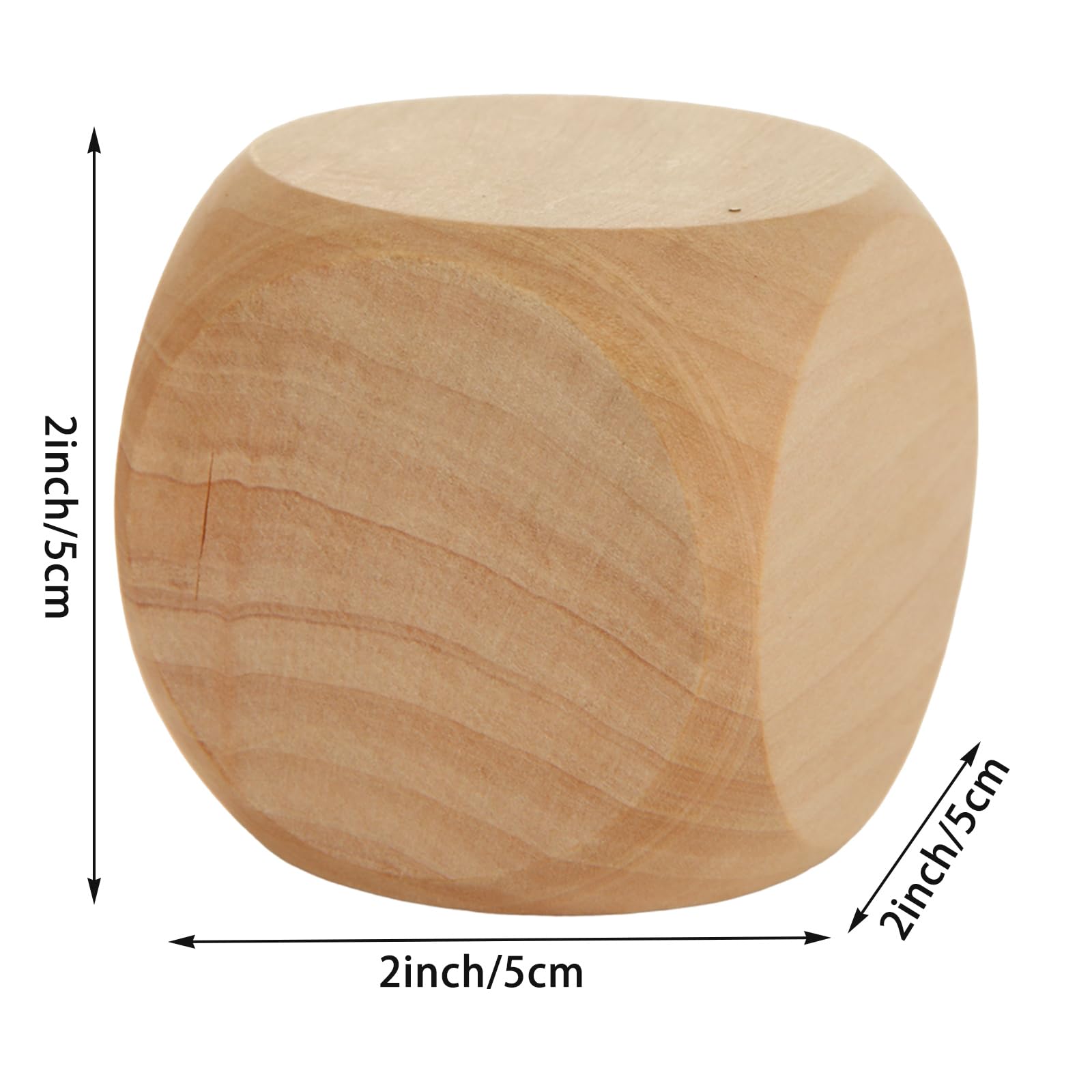 APACALI 30 Stück Blanko-Würfel aus Buchenholz, 50 mm, abgerundete Holzwürfel zum Basteln | Malübungen, personalisierte Bastelarbeiten, Party-Spielaktivitäten
