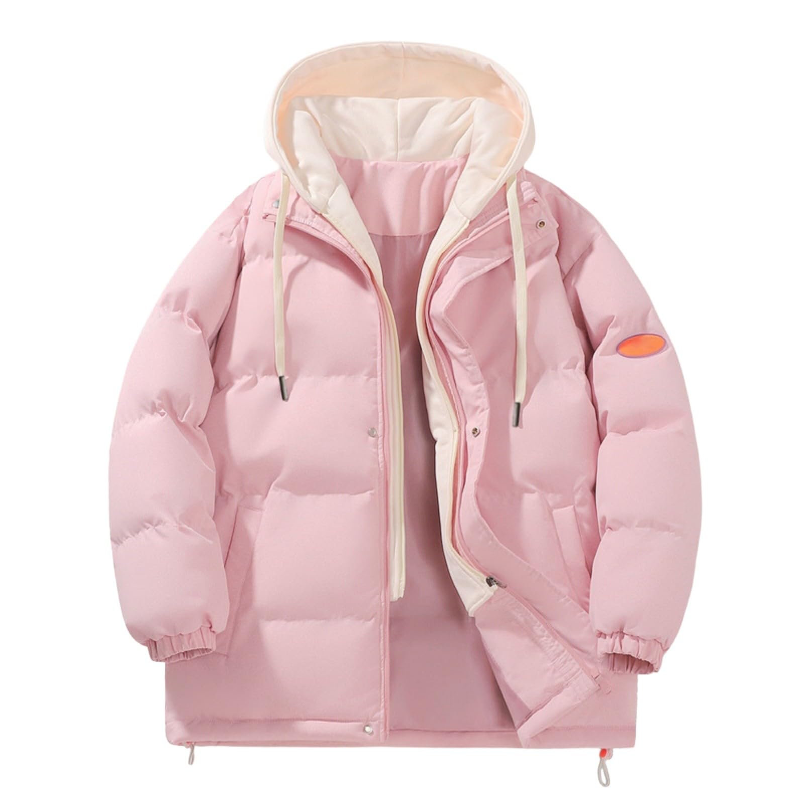 Piumino da donna con cappuccio con zip intera casual elegante piumino