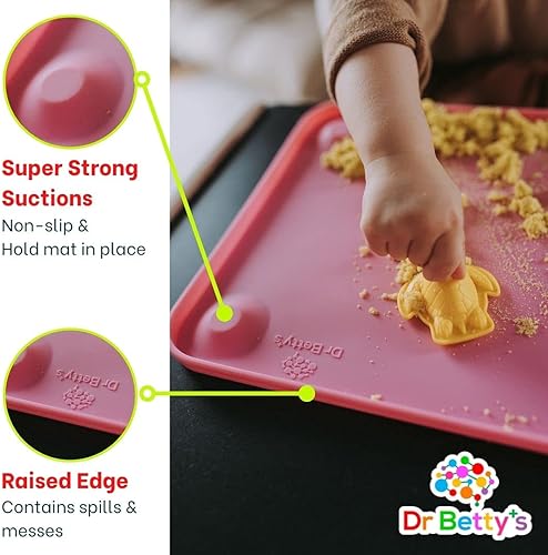 Miniatura 7 de Dr. Betty's - Mantel individual de silicona de aprendizaje educativo con súper succión para bebés + niños pequeños  Antideslizante, apto para
