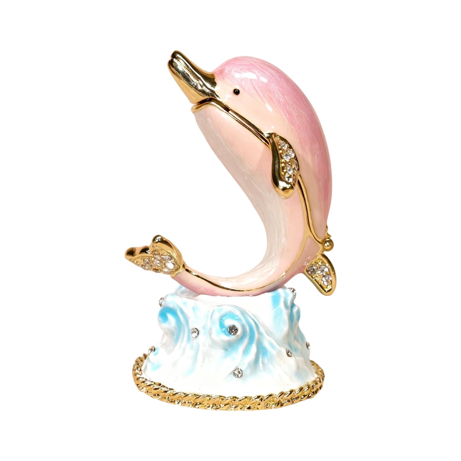Piceioep Exquisite Trinket Box Dolphins Shape Jewelry Case Small Accessory Storage Box for Displaying Delicate Accessories Jewelry Display Stand