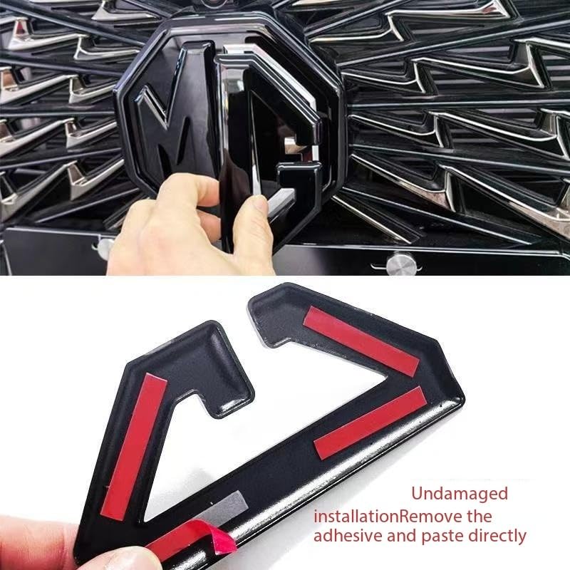 3D Auto Emblem Für MG HS - Personalisierte Metall Abzeichen In Schwarz & Carbon Optik