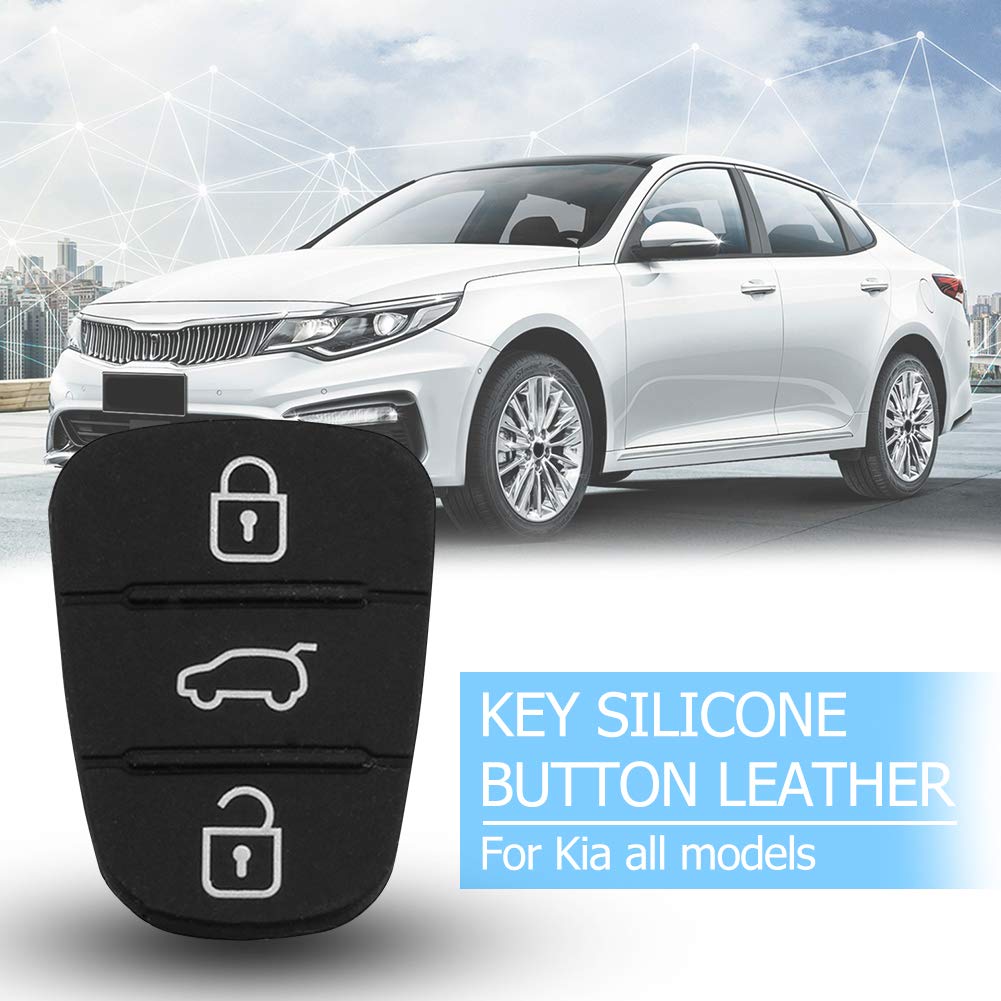 YJADHU Siliconen 1 stks Autosleutel Cover Sleutel Siliconen Flip Afstandsbediening Autosleutel Case Cover 3 Knop, fit voor Hyundai I20 I30 Veloster Ix20, roze glimlach