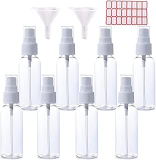 TOSAIHOEA Spray Bottles, 2oz/50ml Empty Plastic Clear Small Portable Travel Bottles With Fine Mist Sprayer, Refillable Leak Proof Cosmetic Atomizers 50ml / 2oz (8 Pack)