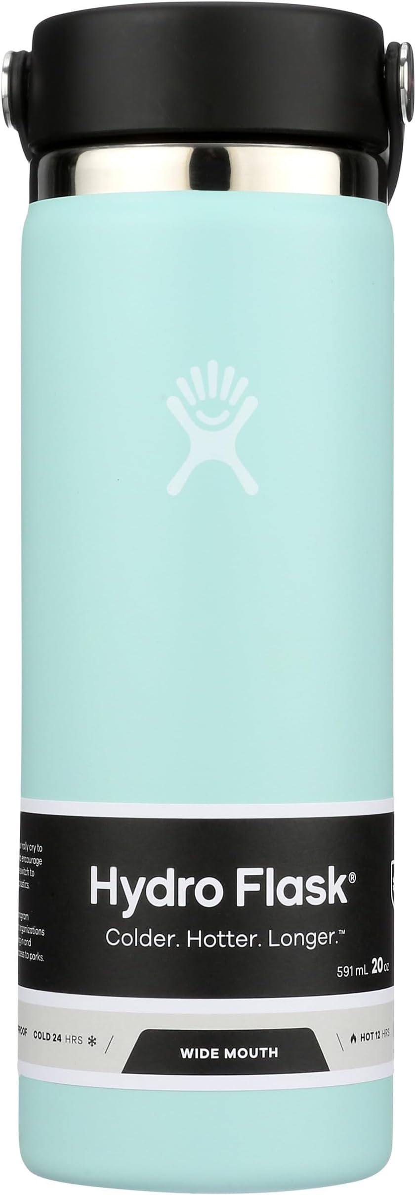 20 oz Wide Mouth with Flex Cap Stainless Steel Reusable Water Bottle Dew - Vacuum Insulated, Dishwasher Safe, BPA-Free, Non-Toxic