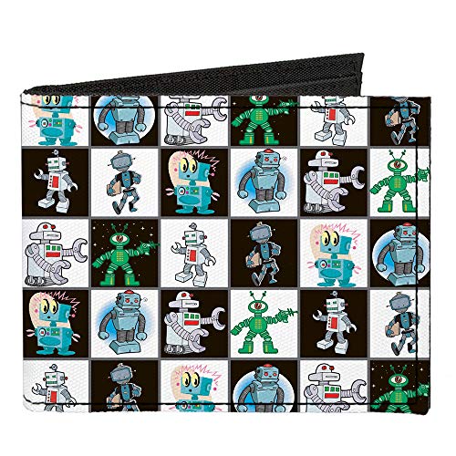 Buckle-Down Men's Standard Canvas Bifold Wallet Robots, 4.0