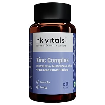 hk vitals Zinc Supplements (60 Tablets) | With Vitamin C, Vitamin D3, Multivitamin and Multimineral | Immunity Boosters For Adults - image, photos