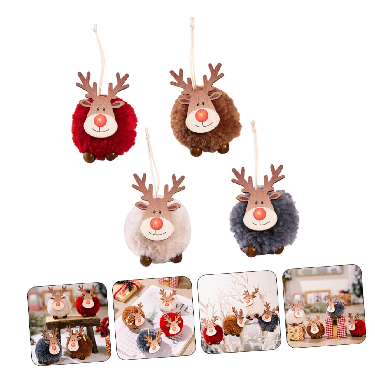 PRETYZOOM 20 Piezas Colgante de árbol de Navidad Decoraciones navideñas Colgantes navideños Adorno de Alces de Navidad Colgantes de Navidad Adorno Colgante Decoraciones de Navidad Madera