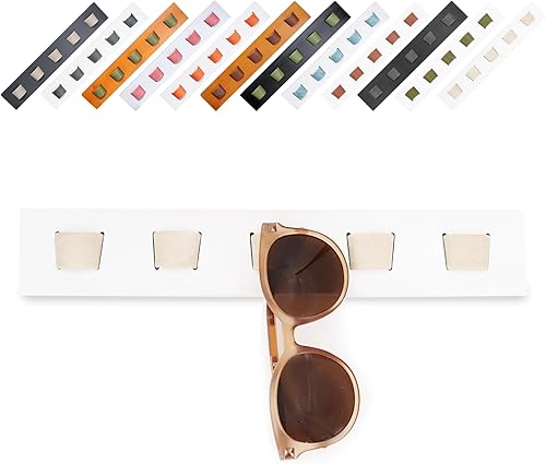 ACOCOFE Organizador de lentes de sol para montaje en pared, soporte de almacenamiento de anteojos de madera, estante para múltiples gafas para