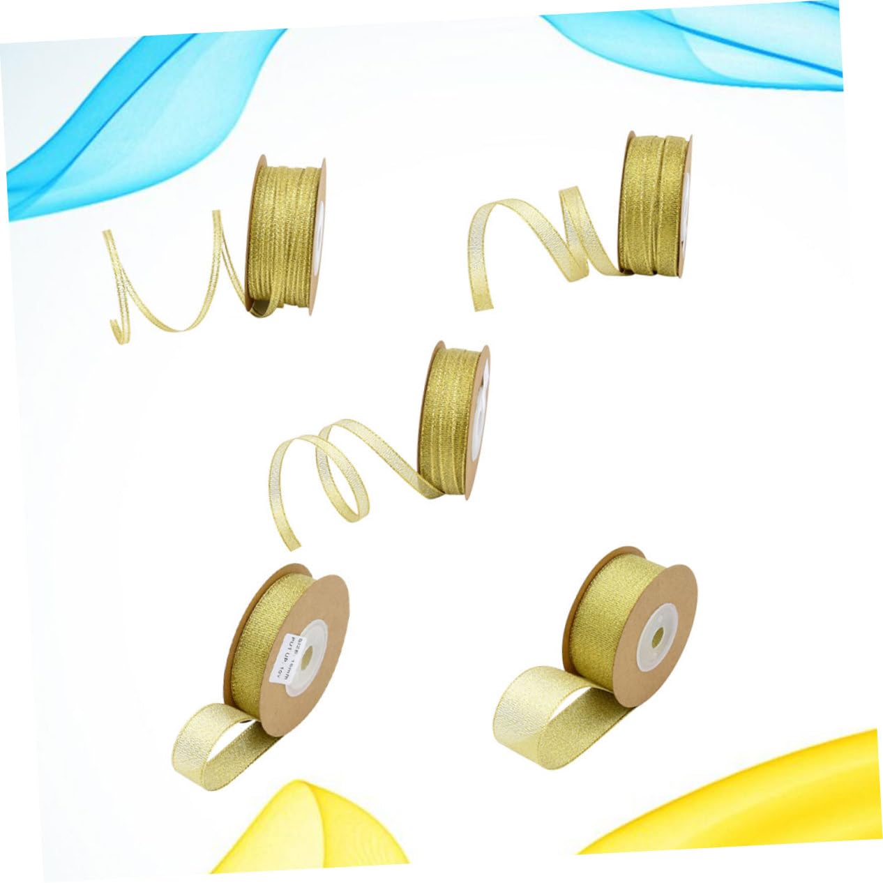 NUOBESTY 15rotoli Nastro Glitterato Poliestere Per Decorazioni e Imballaggi Di Ribbons Per Fiori e Festività Larghezze