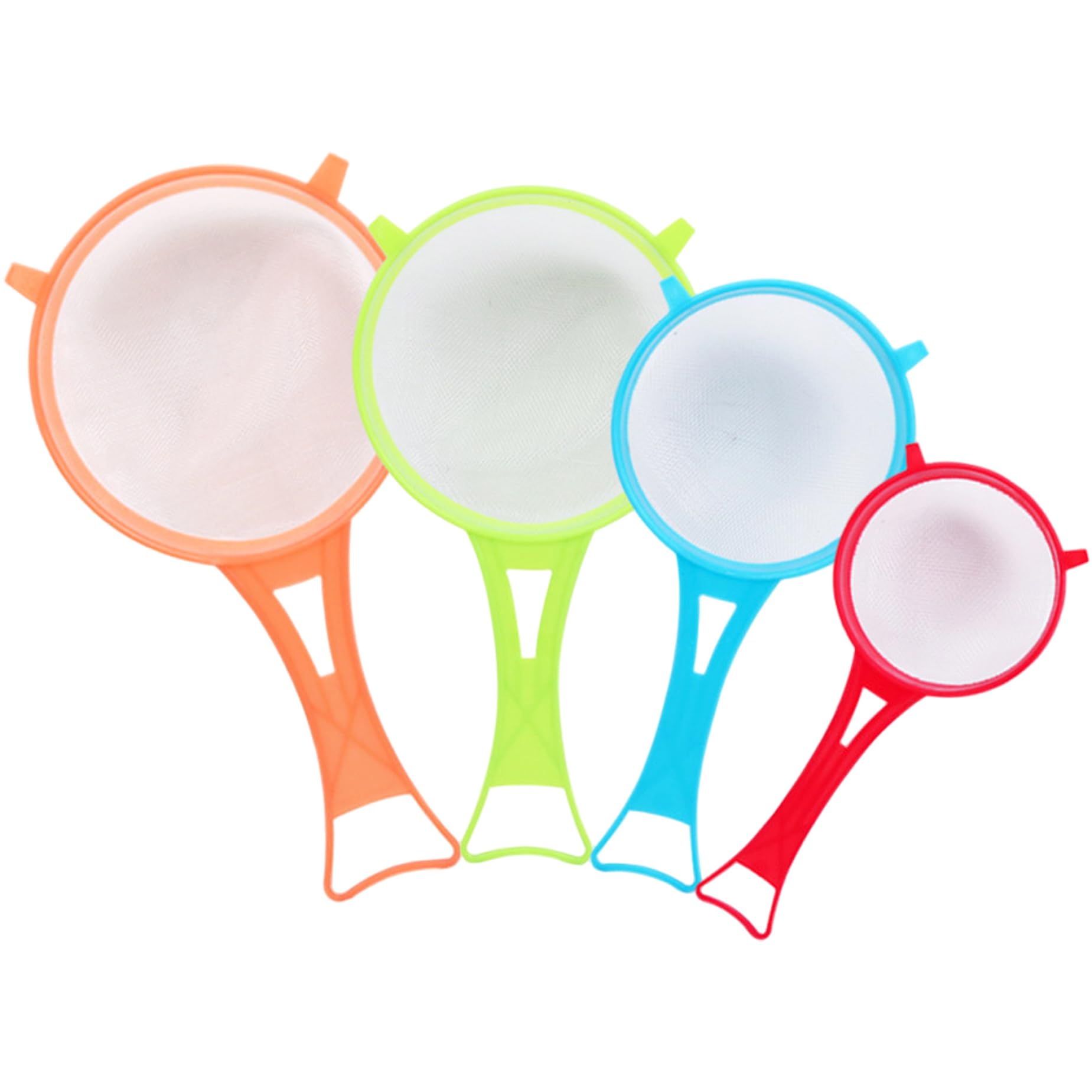 Licsaliwe Handheld Plastic Sieve, 4Pcs Fine Mesh Strainer for Vegetables Flour Kitchen