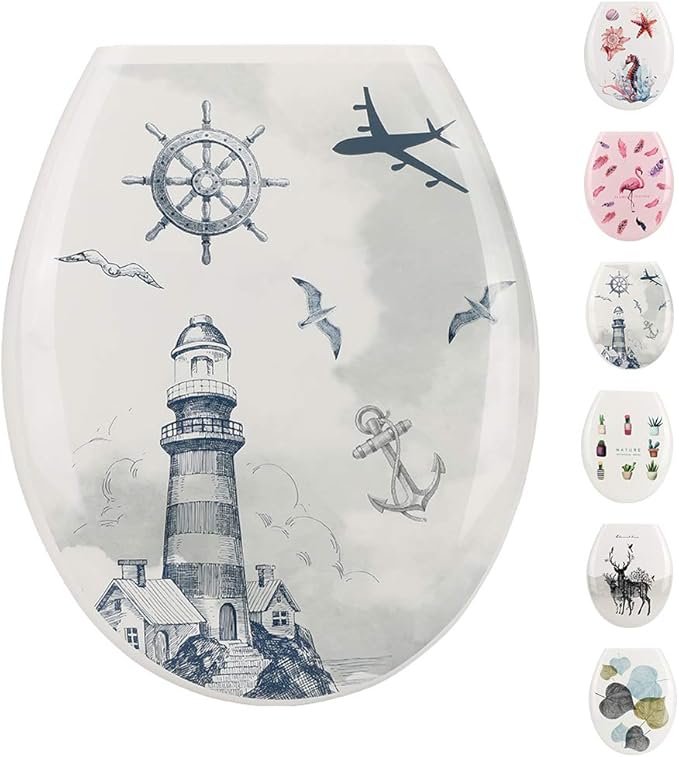 JOTOM Premium Quality Toilet Seat,Easy to Mount,Beautiful Printed