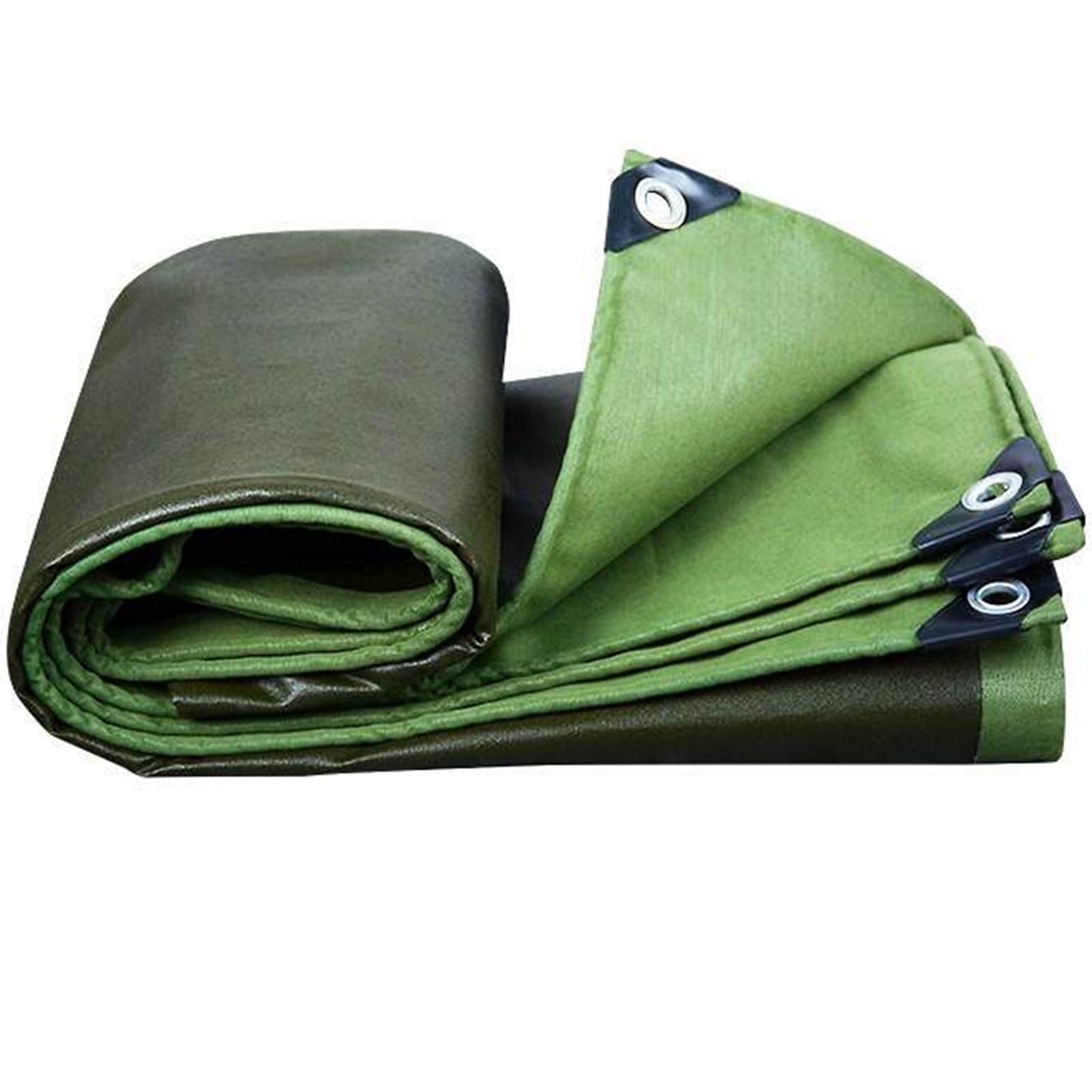 Green Canvas Tarpaulin 1.5x3m 2x2m 3x4m 6x8m Heavy Duty Waterproof Cover for Roof Repair, Camping Ground Sheet, Furniture Protection, Flatbed Truck(3x6m(9.8ftx19.7ft))