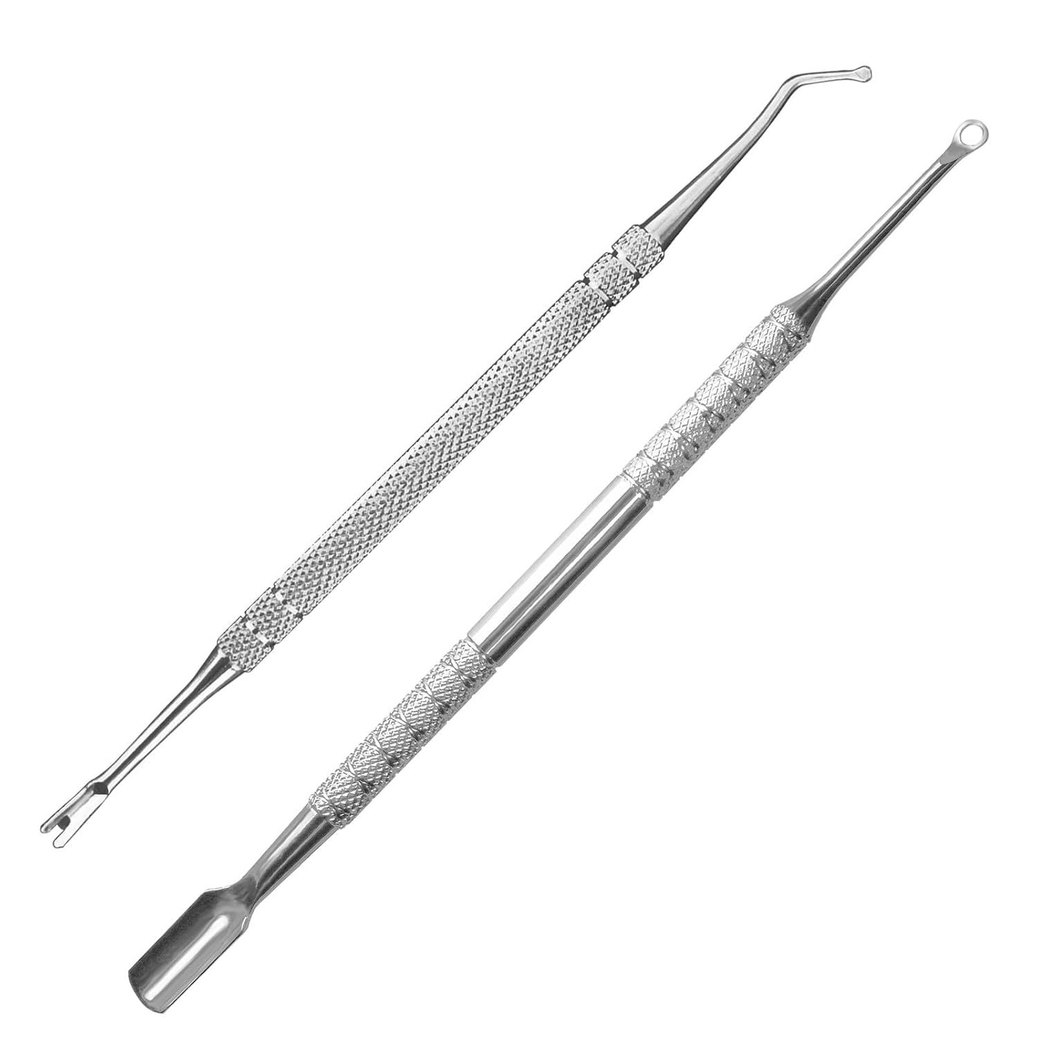 Professional Cuticle Pusher and Cutter, Cuticle Trimmer & Cuticle Remover, 2-Piece Manicure Tools Set for Fingernail and Toenail