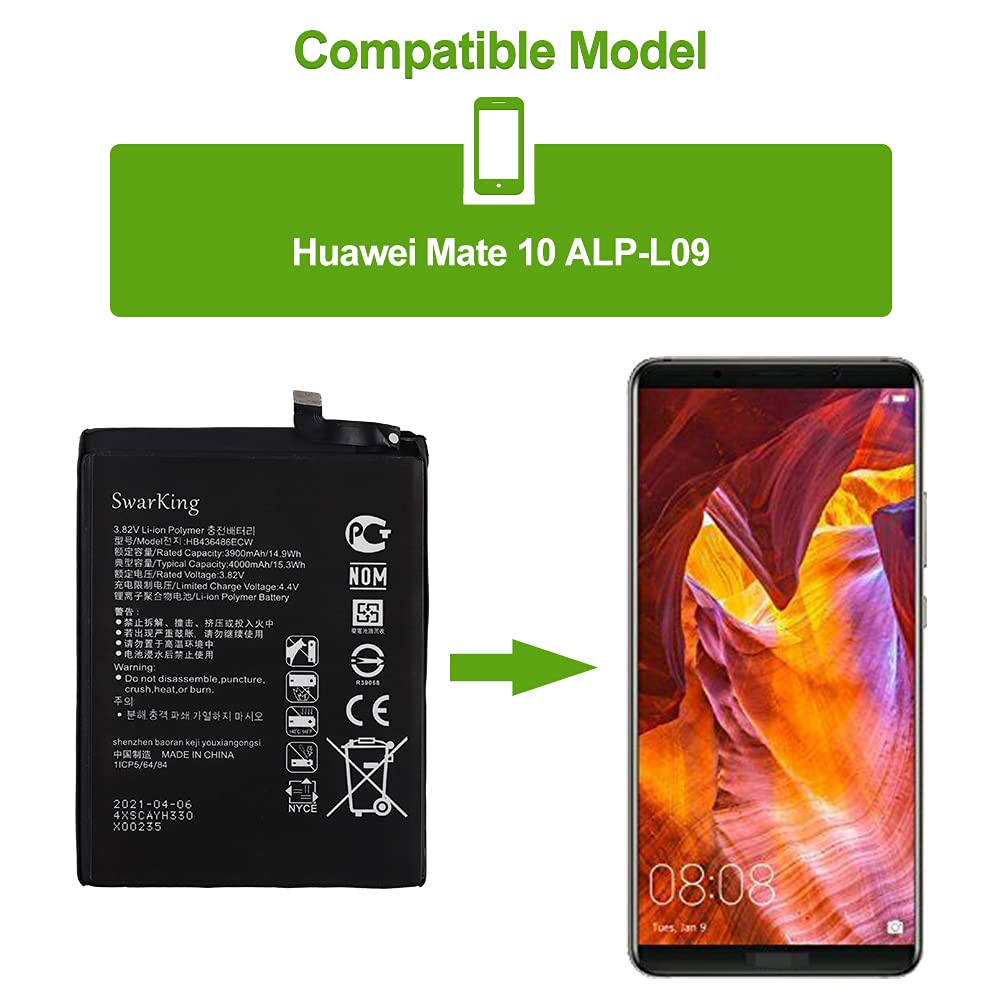 Kit Batterie Huawei Mate 10 / Pro / 20 / P20 Pro - 4000mAh Qualité Originale - Avec Outils Et Adhésif De Montage