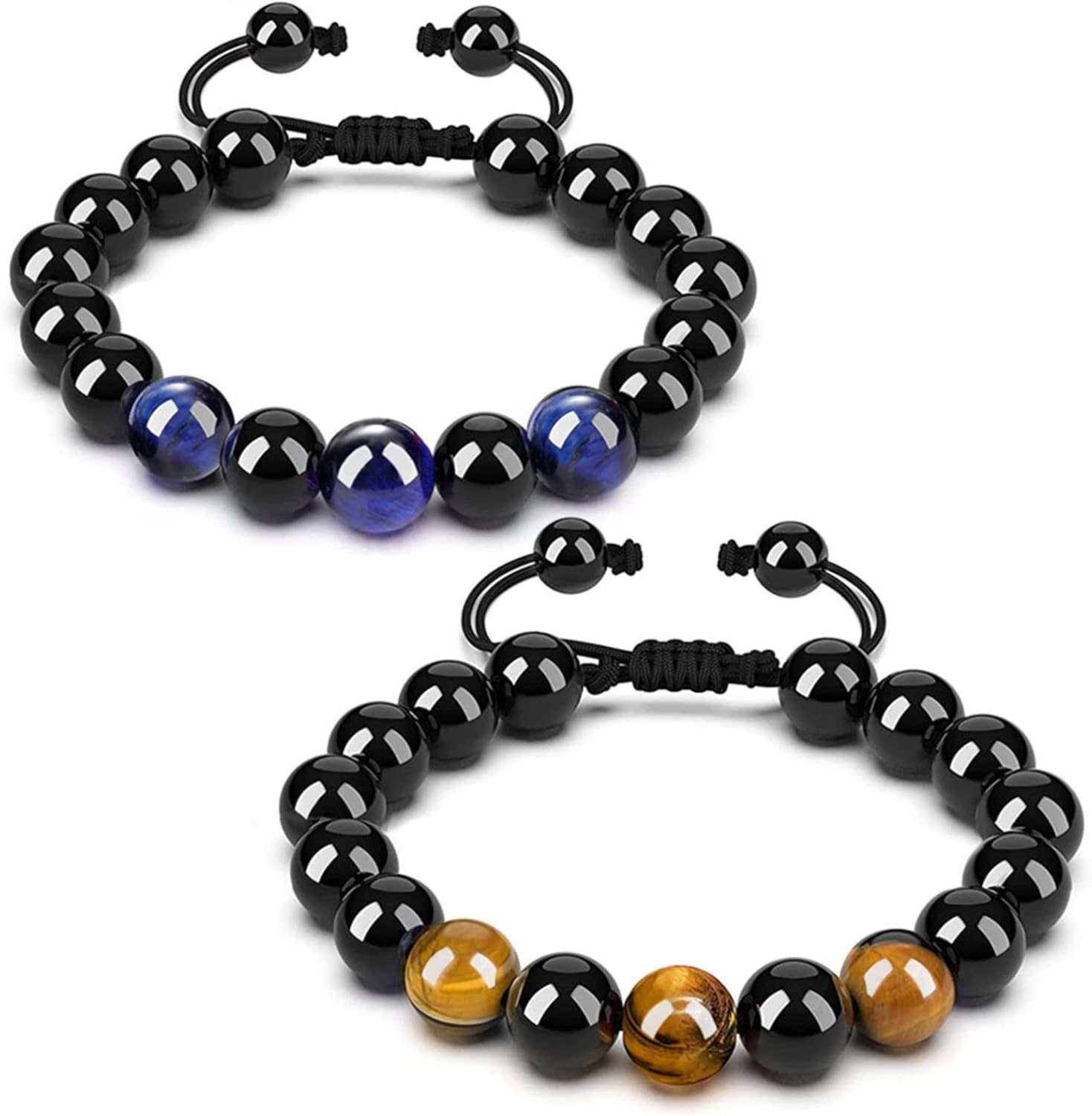 Mens Bracelet Tiger Eye Bracelet Beaded Crystals and Healing Stones Anxiety Bracelet Jewelry 6.2-10"