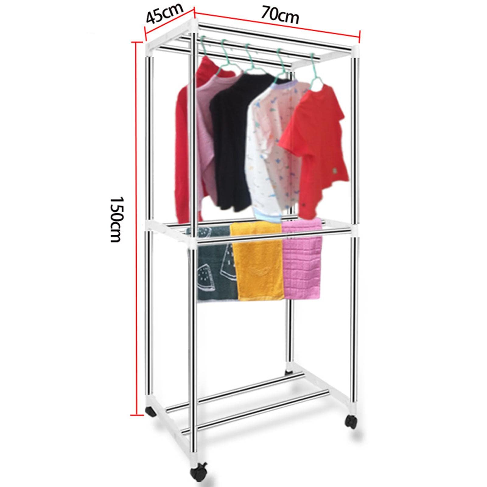 Milageto Wäscheständer, Kompakter Kleiderbügel, Wäschetrockner, Kleiderbügel, Wäscheständer für Badezimmer, Zuhause, Wohnzimmer, Steppdecken, Hosen
