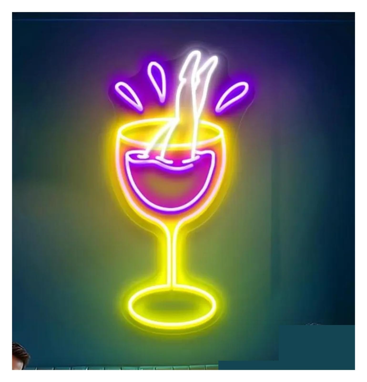 SHOUXI Sign Lamp Wine Bar Neon Sign Wall Decor, Cocktail Lounge for Home Bars, Pubs, Restaurant, Bar Aesthetic Decorative Lamps 45cmх23cm(C)