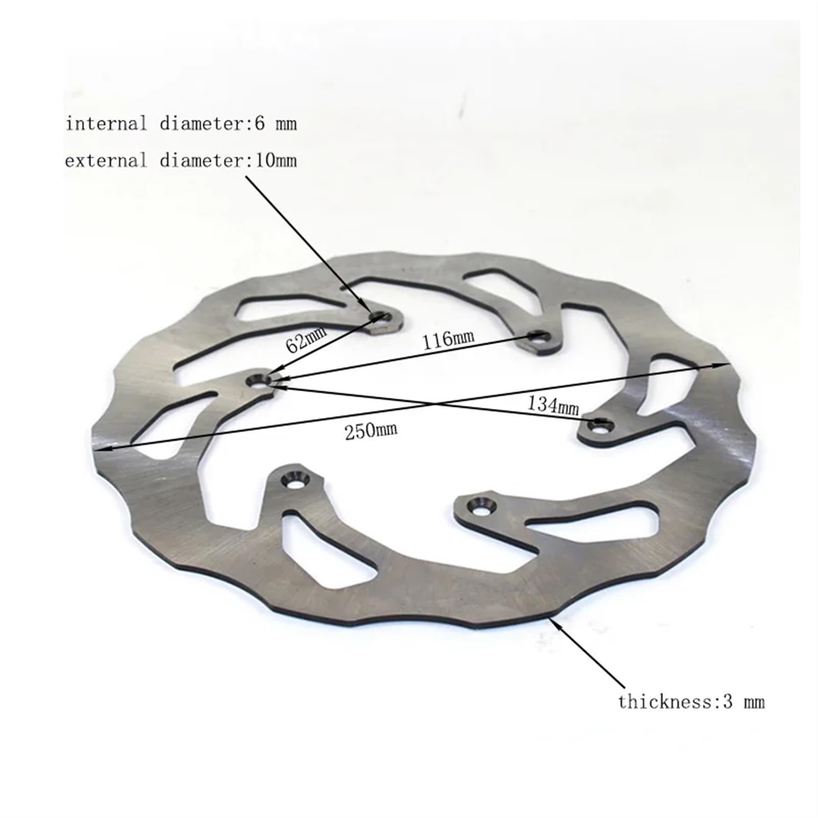 Dischi Freni Per Moto Per Kawasaki Per KLX400R SR 2003 2004 2005 2006 Disco freno anteriore in acciaio inossidabile da 250 mm Rotore Disco Freno
