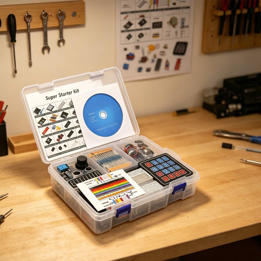 R3 Super Starter Kit con tecnologia RFID, kit completo di apprendimento elettronico per principianti, include sensori, motori, LCD e progetti
