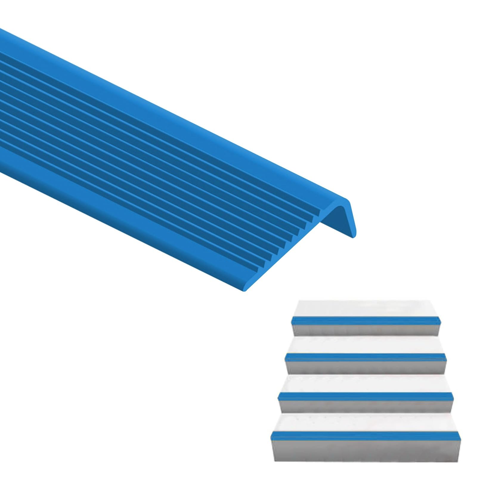 Tiras Antideslizantes Para Peldaños, Perfil de Borde de Escalera Antideslizante Tiras Para Peldaños, Adecuado Para Escaleras Interiores Y Exteriores, Borde Antideslizante Para Escaleras(Blue,5m/197in)