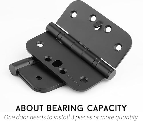 Miniatura 5 de goldenwarm Paquete de 6 bisagras de seguridad con rodamientos de bolas para puertas exteriores e interiores, bisagras de acero inoxidable negro mate