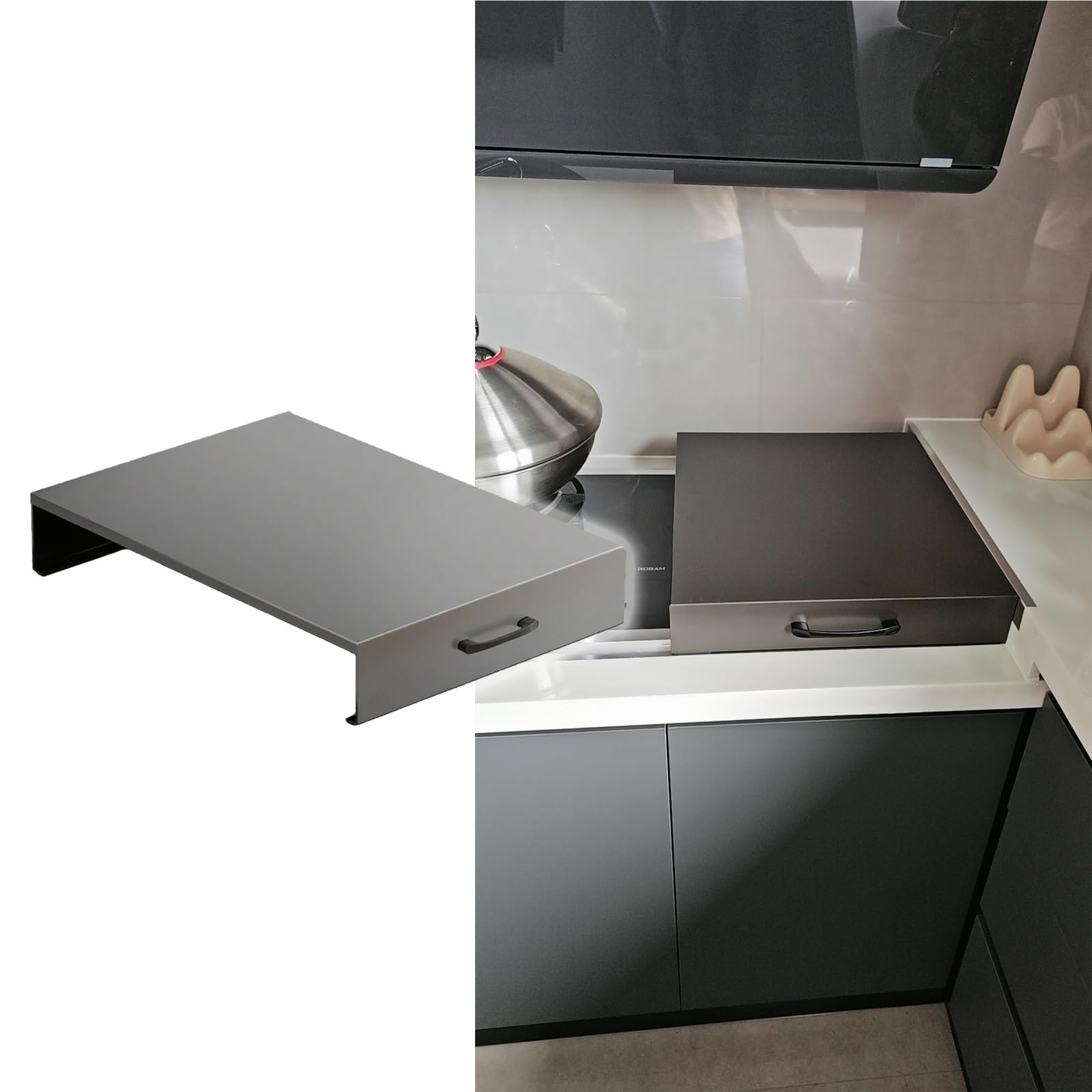 Support de plaque à induction pour agrandir le plan de travail en cuisine
