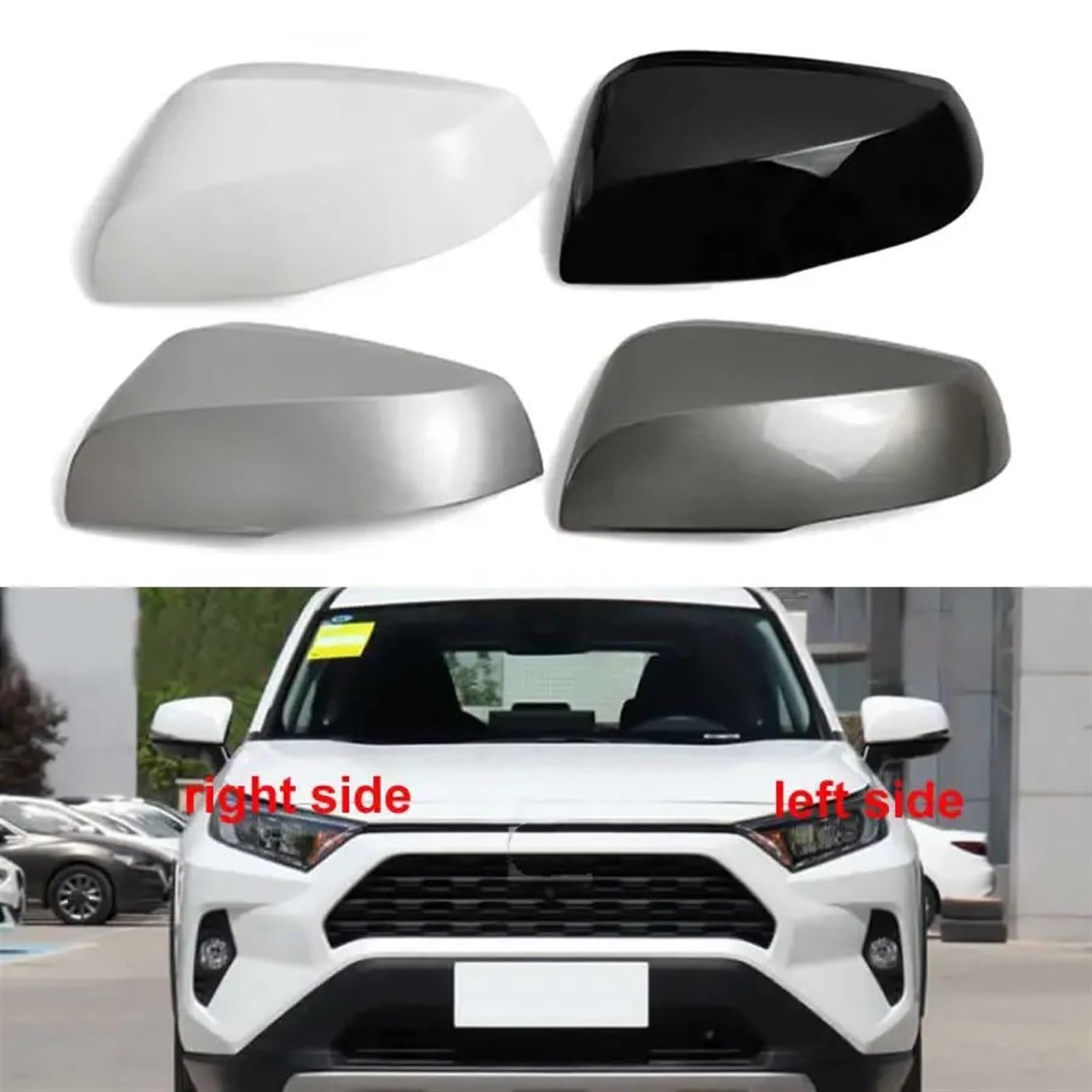 Coque De Rétroviseur Pour Toyota RAV4 2020-2022 | Protection Contre Rayures | Améliore Le Style | Facile à Poser