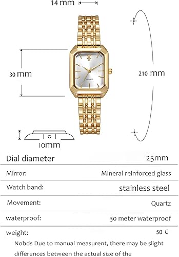 Miniatura 5 de BESTKANG Relojes para mujer, relojes de pulsera de acero con correa de acero, reloj de pulsera de cuarzo cuadrado simple de moda casual