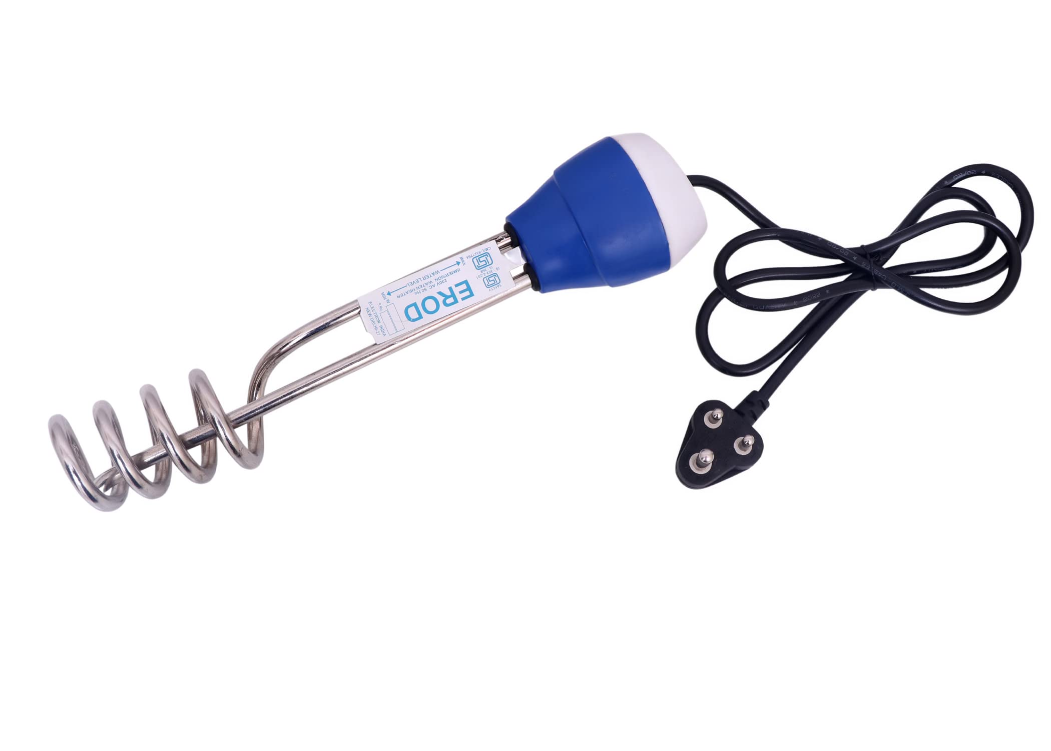EROD Immersion Water Heater Shock Proof u0026 Water Proof 2000 Watt Electric Immersion  Rod With Stainless Steel Heating Element Hot Water (Blue Color) :  Amazon.in: Home u0026 Kitchen