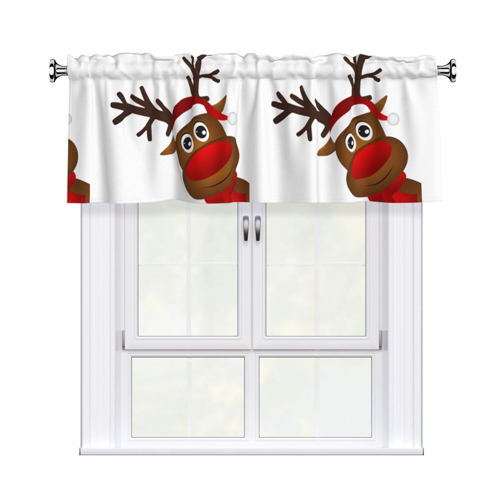 WHJSSF Christmas Prints Housewarming Gift – Peach Skin Window Valance 54x18 for a Cozy Kitchen Refresh