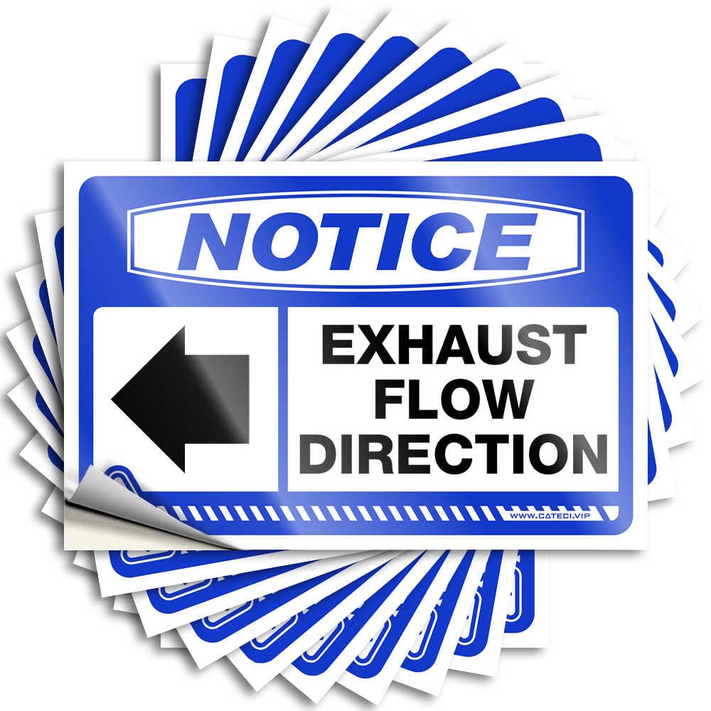 Fzfn Colour Sticker Dorm Room Accessories Easy Apply | Notice Exhaust Flow Direction [Left Arrow] Encouraging Door Peel And Stick(6X9cm)