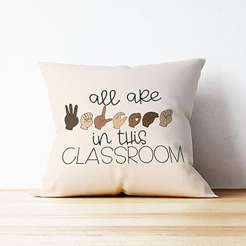 Amazon.co.jp: Mancheng-zi 教室用枕 手話クッションカバー