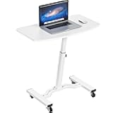 SHW Mobile Height Adjustable Laptop Rolling Cart with Height Adjustment from 28