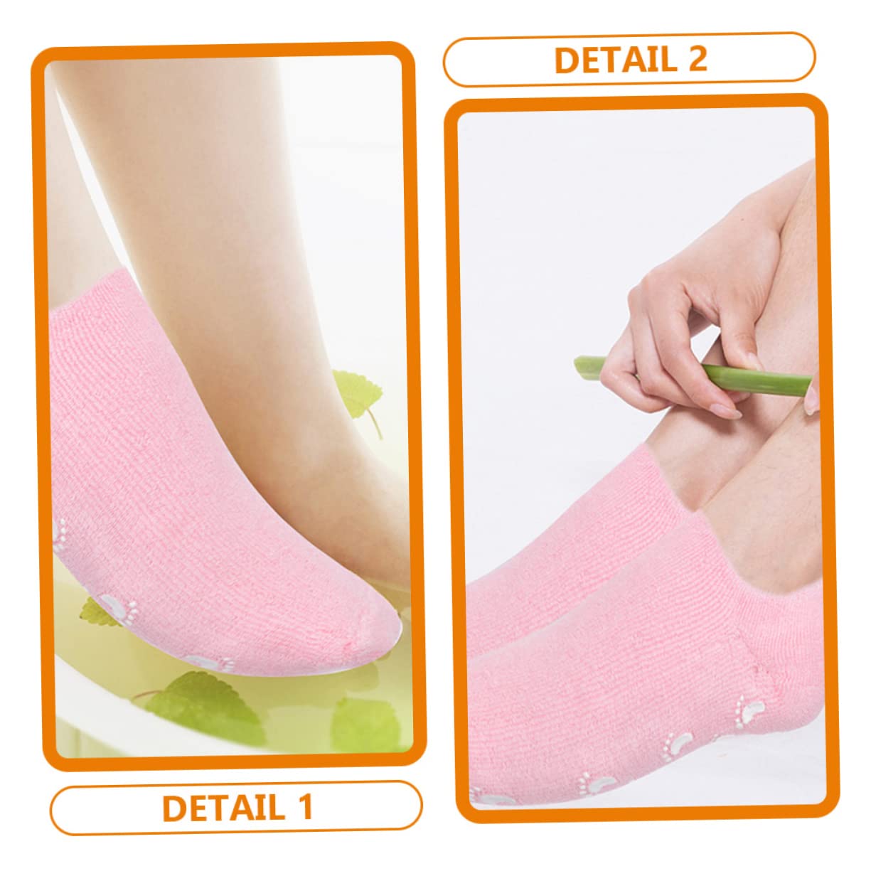 3 Paia Calzini Idratanti la Cura dei Piedi Gel a Base di Cotone ed Elastan, Effetto Nutriente e Antiscivolo, per Uso Notturno e Lavori Domestici