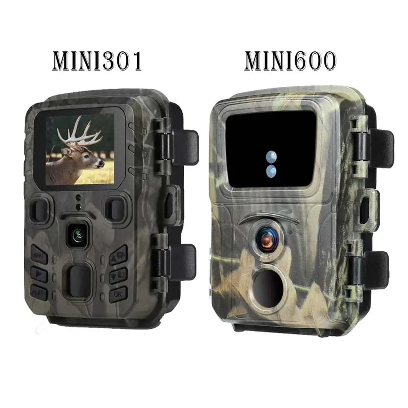 Mini600/Mini301 20MP Mini Trail Kamera Myśliwska Wildlife Hunter Kamery 1080P Dla Zwierząt Leśnych Fotopułapka Śledzenie Nadzoru Wysoka Rozdzielczość(Camouflage)