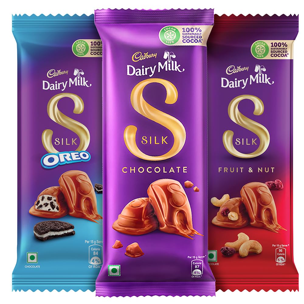 Cadbury Dairy Milk Silk Chocolate Bars Combo (2 x Silk Plain 60 g, 2 x Silk Oreo 60 g and 2 x Silk Fruit and Nut 55 Grams) (B07L9N2LH4) Amazon Price History, Amazon Price Tracker