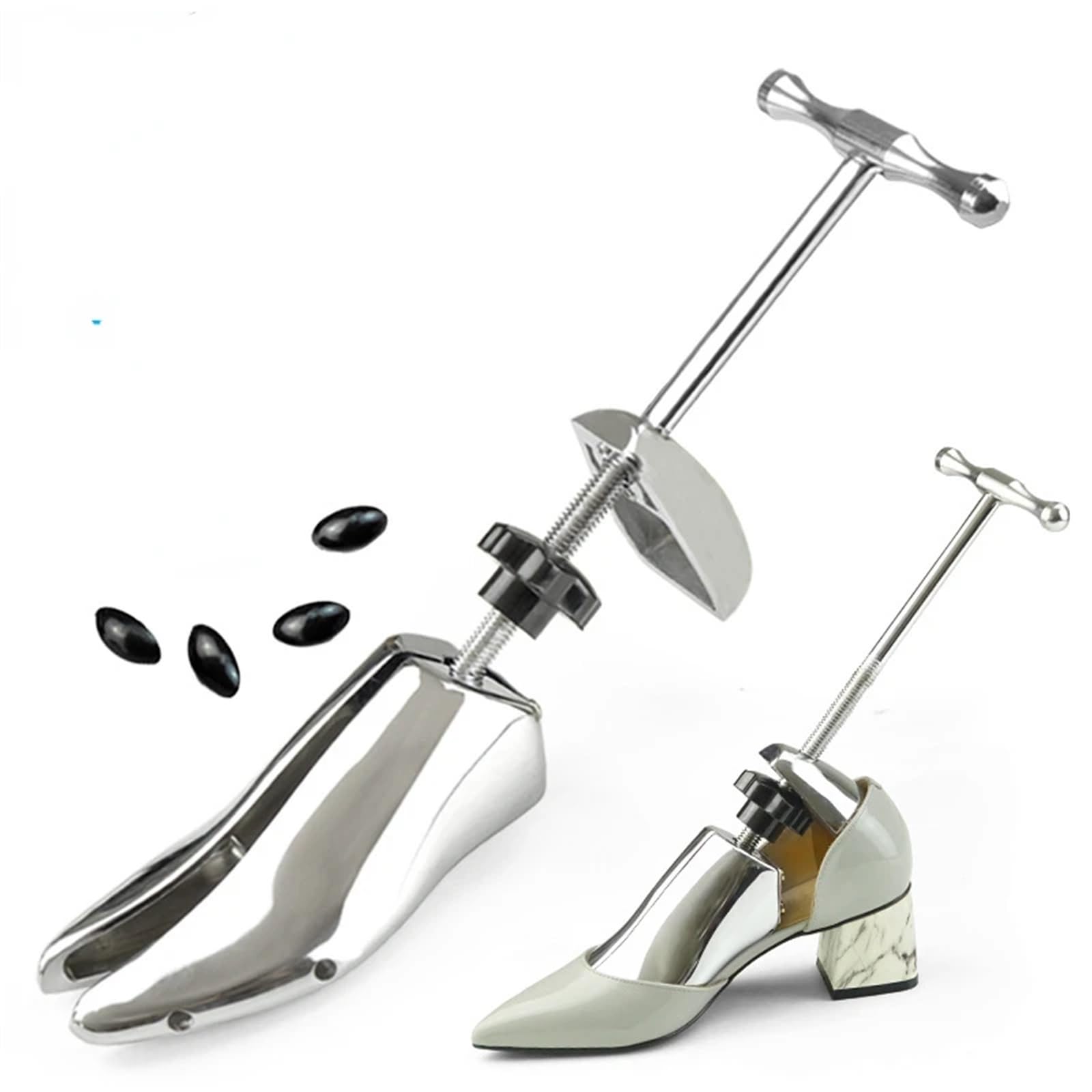 Elargisseur Chaussure Chaussures en Alliage d'aluminium, Talons Hauts Extensibles, Large Propagation, Anti-Rides, déformation, extenseur de Chaussures Gauche et Droite(EU (36-42))