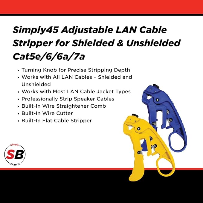 Simply45 Pelacables Ajustable Profesional para Cable LAN miniatura 2