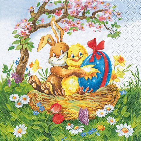 20 Serviettes easter friends osterfreunde pâques/33 x 33 cm