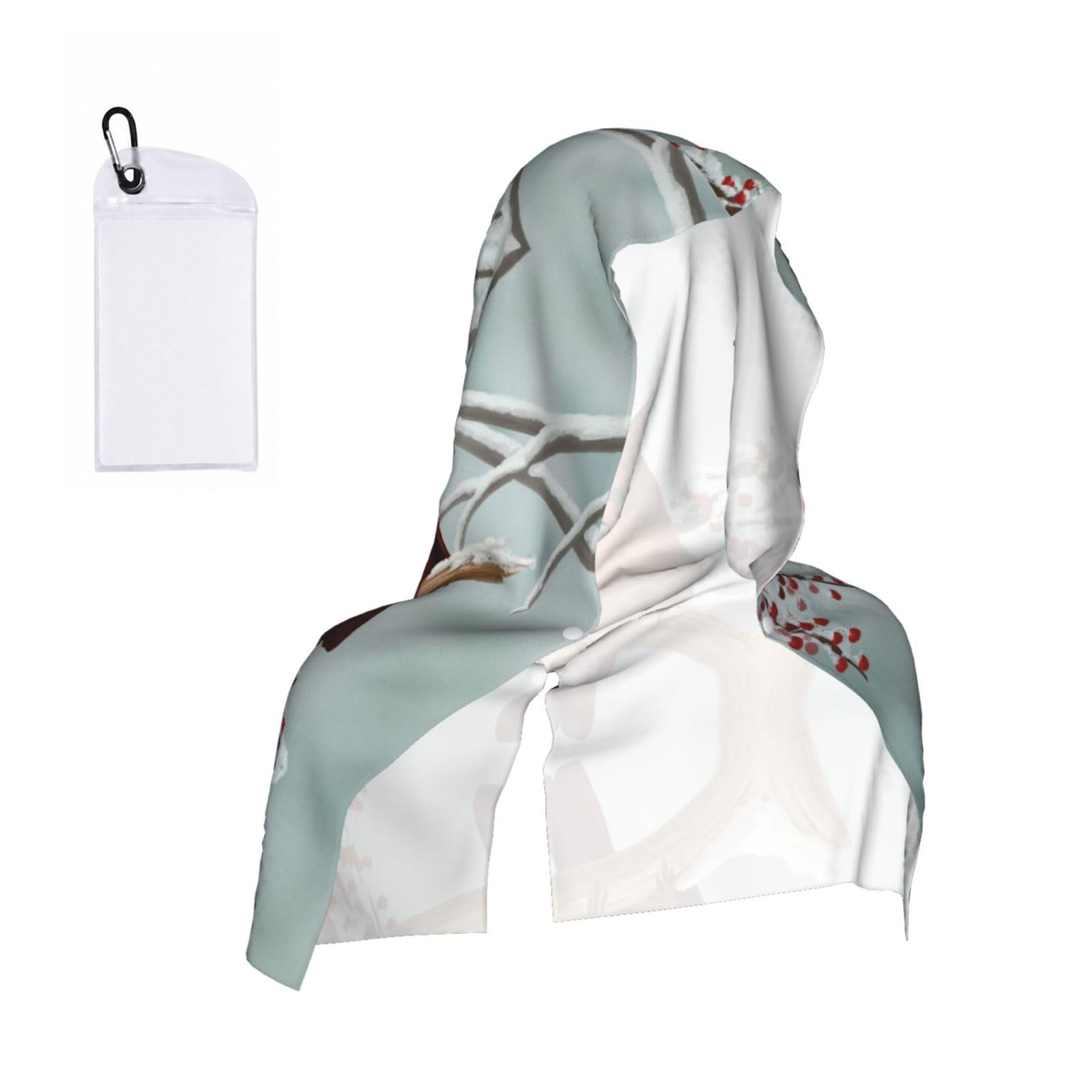 EZDLOWVBA Birds Print 2 Pack Cooling Hoodie Towels,Sports Headscarf, Neck Wrap Scarf,Breathable Cooling Towel For Neck And Face, Travel, Swimming, Training
