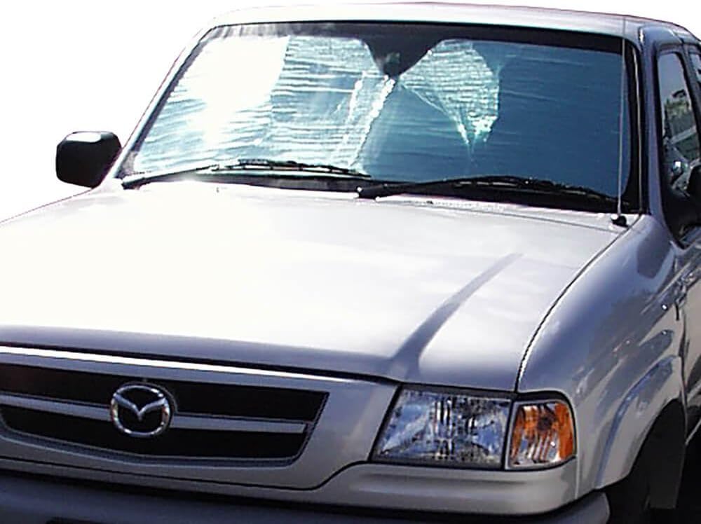 HeatShield, The Original Windshield Sun Shade, Custom-Fit for Mazda B2300 Truck (Extended Cab) 2001-2009 Silver Series