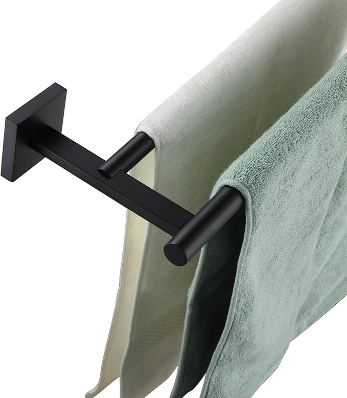 Amazon.com: KOKOSIRI Towel Rails Bathroom Double Towel Bars Matte Black ...